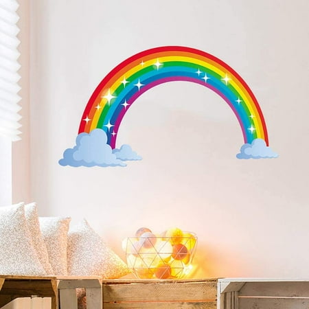 Rainbow Wall Decal Kids Wall Sticker Nursery Wall Decal For Kids Nursery Teen Girls Boys Home Living Room Bedroom Kitchen Office Home Decor Stick On Art Wall Stickers Walmart Canada