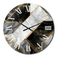 thumbnail image 2 of Designart "Marble Granite Agate with Gold Accents IV" Modern Geometric Oversized Wall Clock, 2 of 5