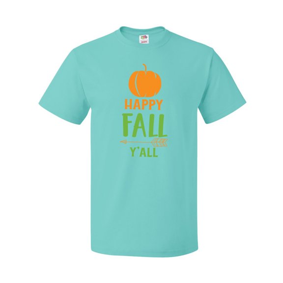 Inktastic Happy Fall Y'all, Pumpkin, Arrow - Orange Green T-Shirt