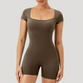 thumbnail image 5 of EaskTriop Women's One Piece Romper Bodysuit Square Neck Short Sleeve Slim Fit Summer 2026 Trendy Comfy Lounge Activewear Shorts Suit, 5 of 6