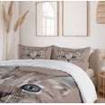 thumbnail image 6 of Ambesonne Animal Duvet Cover Sets, Domestic Cat Face, 2-King, Bluegrey Umber Brown, 6 of 7
