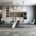 thumbnail image 4 of Modern Center Dining Table Mobile Minimalist Large Kitchen Table Marble Stone Dining Table Dinner Mesa Comedor Garden Furniture My Lux Decor Round, 4 of 13