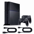 thumbnail image 1 of Sony PlayStation 4 PS4 Original 1TB Gaming Console Refurbished - Black Bundle with 2 RetroFam Wireless Controllers, 1 of 5