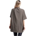 thumbnail image 2 of TiaoBug Adult Salon Client Smock Turn-Down Short Sleeve Barber Jacket Haircut Cape Apron Shirt Gray L, 2 of 3