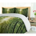 thumbnail image 5 of Ambesonne Forest Duvet Cover Sets, Summer Trees Upward View, 2-Queen, Fern Green and Yellow, 5 of 7