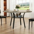 thumbnail image 2 of QinaQin 47-Inch Round Dining Table Is Suitable for 4-6 People Farmhouse-Style Kitchen Table with Storage Shelves Metal Legs. It Saves Space for Kitchens, Dining Rooms, and Living Rooms, 2 of 8