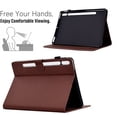 thumbnail image 3 of ELEHOLD Leather Wallet Case For Samsung Galaxy Tab A9+ Fiber Pattern Lightweight Folio Stand Cover, Auto Sleep&Week Function, Full Body Protection, Brown, 3 of 8