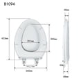 thumbnail image 6 of R&T  Elongated Toilet Seat, Soft Close White Plastic , 1 Piece for Oval Toilets B1094, 6 of 11