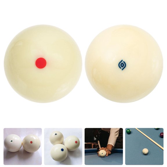 Worgeous 2pcs Cue Ball Training, Standard Billiard Coin-Operated Cue Ball White Billiard Pool Table Accessories For Coin Operated Billiard Pool Tables, Random StyleN