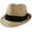 Tan, variant on Summer Fedora Panama Straw Hats with Black Band - Black, L/XL
