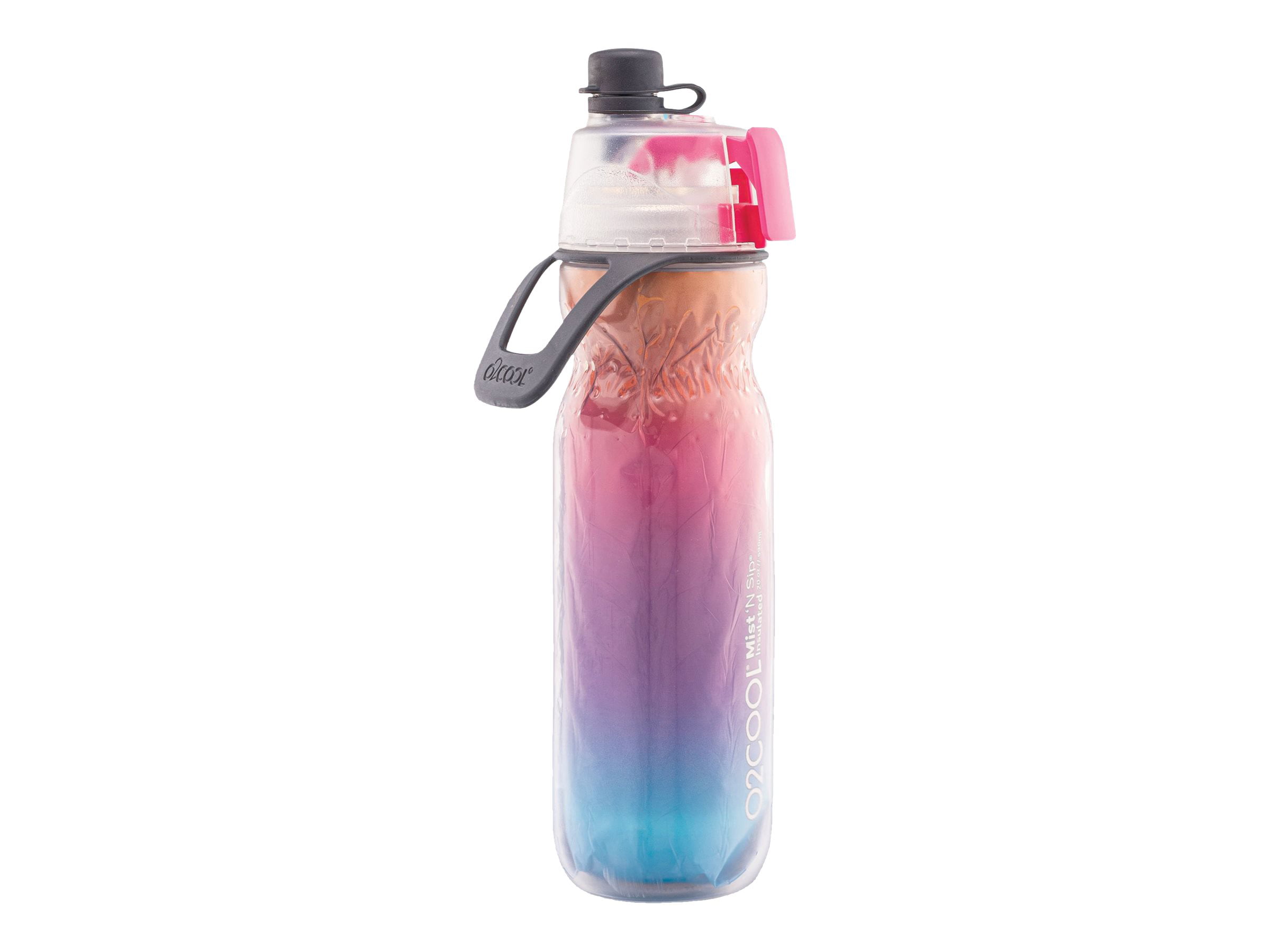Yoga Mint O2COOL Mist 'N Sip Misting Water Bottle 2-in-1 Mist And Sip Function With No Leak Pull Top Spout 
