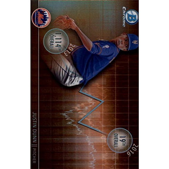 Collectible 2016 Bowman Chrome Draft Draft Dividends #DDJD Justin Dunn MLB Baseball Trading Card