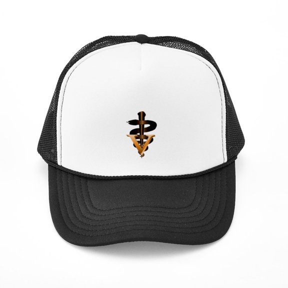 CafePress - Veterinary Caduceus - Adjustable Unisex Printed Trucker Hat with Mesh Back