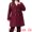 Burgundy, variant on DARING DIVA Womens Plus Size Winter Pea Coat Double Breasted Notch Lapel 1X Navy Blue