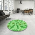 thumbnail image 3 of Ahgly Company Indoor Round Patterned Emerald Green Area Rugs, 5' Round, 3 of 6