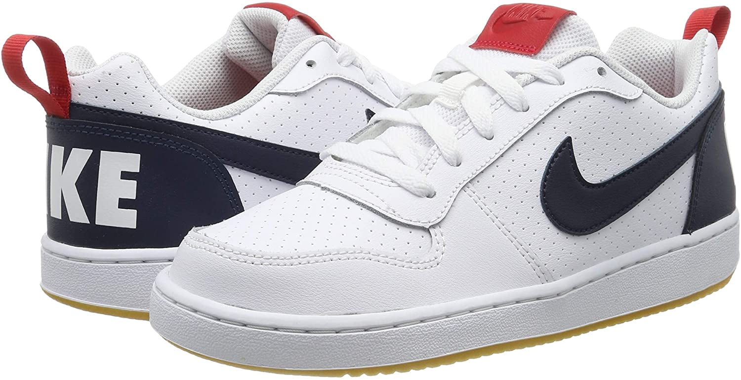 Nike Nike Big Boy S Court Borough Low Gs Sneakers White Obsidian University Red 5 Walmart Com Walmart Com