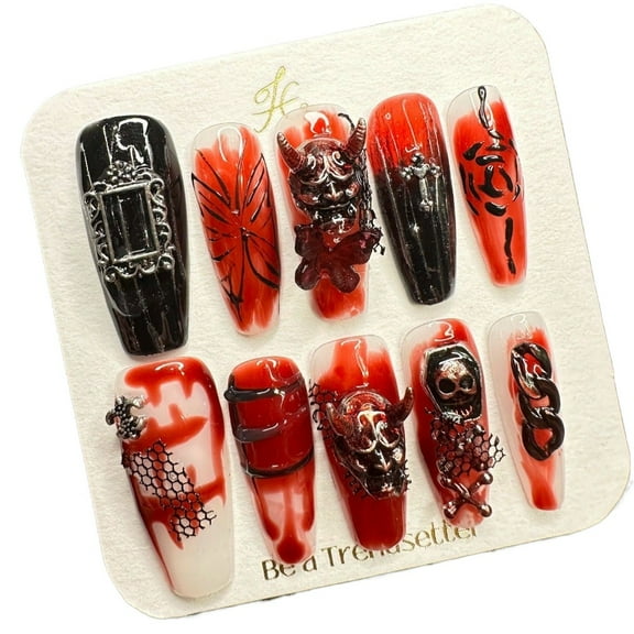 Pure Handmade Press on nails, JC Press On Nails Kit , Short Length Nail Press Ons, Durable, Easy Application, Stylish Impress Press On Nails,Perfect for Daily Wear & Special Occasions（E59 M）