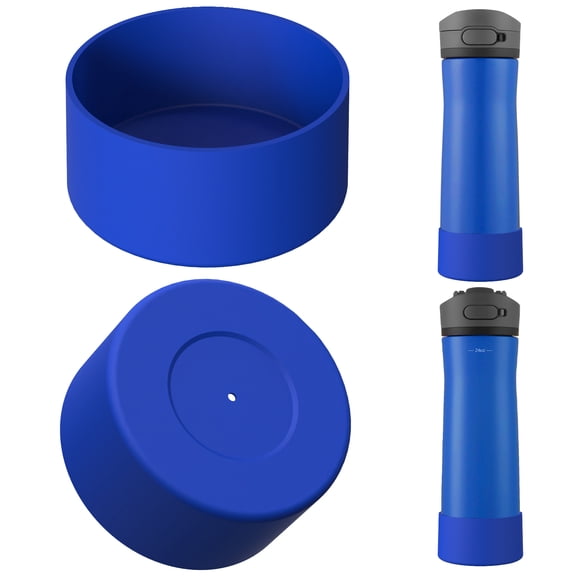 Linkidea 2 Pack Water Bottle Boot Compatible with Contigo Jackson Chill 2.0 20oz/24oz, Cortland 24oz, Silicone Anti-Slip Bottle Bottom Bumper Protector (Navy Blue)