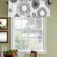 thumbnail image 3 of Geometric Black Curtain Valances for Windows, Kitchen Valance Window Treatments Panel 2 Pack, Abstract Grey White Boho Circle Dot Rod Pocket Short Curtains for Bathroom Bedroom 60 x 18 Inch, 3 of 8