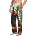 thumbnail image 2 of Daiia Maple Meditating Bear Men's Sleep Pant with Pockets and Drawstring,Pajama Pants-Large, 2 of 9