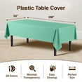 thumbnail image 4 of Exquisite 24 Pack - Disposable 54” X 108” Mint Plastic Tablecloth, 4 of 6