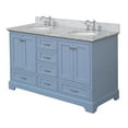 thumbnail image 2 of Harper 60" Double Bathroom Vanity with Powder Blue Cabinet and Carrara Marble Top, 2 of 6