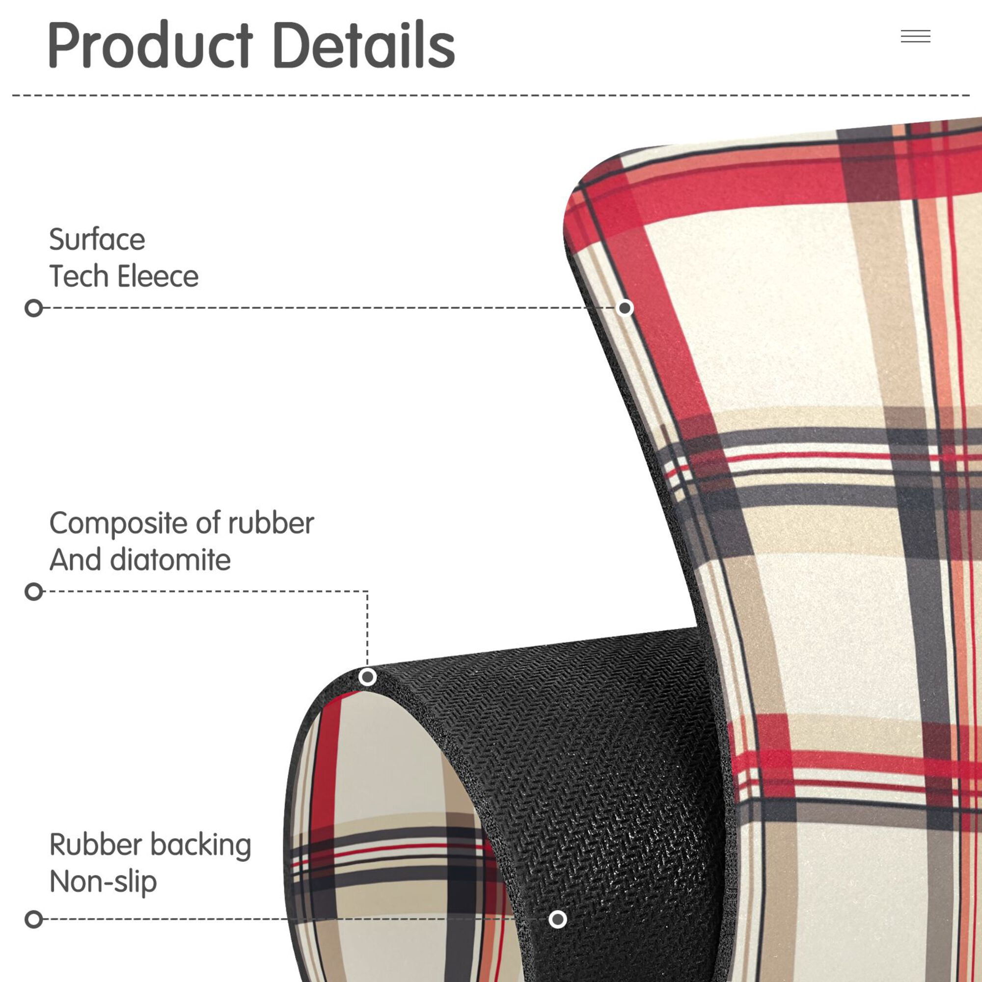 Yayeee Faucet Mat for Kitchen Sink 30" Diatomite Long Splash Guard Pad, Red Tartan, 2 Pack