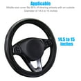 thumbnail image 6 of Leather Car Steering Wheel Cover, 15inch Steering Wheel Cover, Universal Auto Anti-Slip Breathable Odor-Free Steering Wheel Covers for Cars Trucks Vans SUVs, Black, 6 of 9