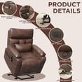 thumbnail image 5 of Vabches Power Lift Recliner Chair Dual Motor, Electric Leather Recliner for Adults with Cup Holder, Tray and USB & Type-C, Pillow Side Pocket, 5 of 9