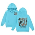 thumbnail image 3 of LRen Girl Hoodies Size 14-16 Girls Long Sleeve Letter Print California Hooded Sweatshirt Oversized Graphic Hoodies Cute Pullovers Tops,2-3 Years,Z2-Sky Blue, 3 of 5