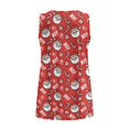 thumbnail image 6 of Jeiento Merry Christmas Santa Claus T-shirt Sleeveless Shirt for Women Lady Fashion Outfits Loose Fit Dressy Pleated Tunic Tops Xmas Theme Womens Tank Tops for Festival Party,L, 6 of 8