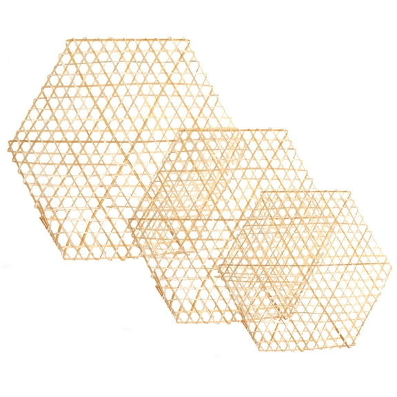 Hemoton 3 Pcs Hanging Marble Rolling Pin Stand Bamboo Woven Net