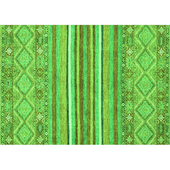 Ahgly Company Indoor Rectangle Abstract Green Modern Area Rugs, 7' x 9'