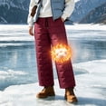 thumbnail image 2 of Women's Warm Insulated Quilted Winter Pants Fleece Lined Water Resistant Snow Pants Elastic High Waist with Pockets Outdoor Hiking Ski Bottoms Wine, 2 of 8