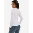 thumbnail image 2 of Womens Long Sleeve Stretch Crew neck T-Shirt Fitted Casual Basic Tops, 2 of 6