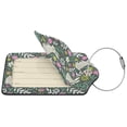thumbnail image 2 of Honeii Retro Bunny Floral Print Leather Luggage Tag for Suitcases,ID Tags,Bag Tags for Luggage,Functional Travel Tag-1, 2 of 5