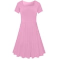 thumbnail image 5 of DailyTrove Women's Multi Color Square Neck Short Sleeve Flared Dress, Romantic Outerwear for Summer Date Nights Seaside Trips, 5 of 6