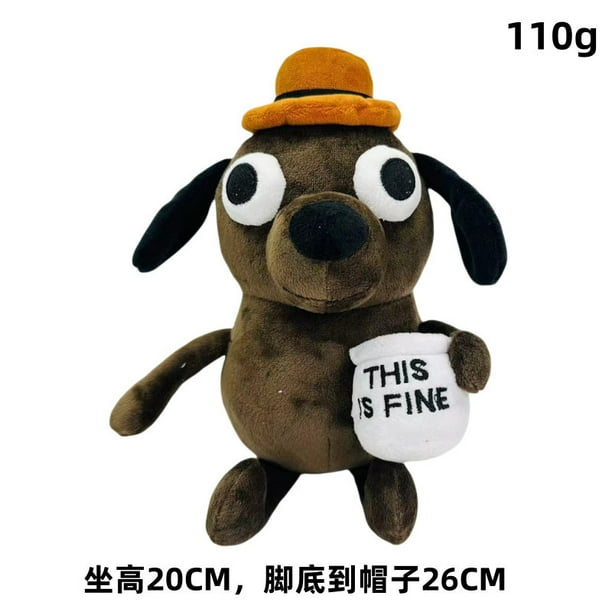 Perro de café, juguete de peluche rosa, caqui y negro, este es un buen perro, lindo juguete divertido para el hogar
