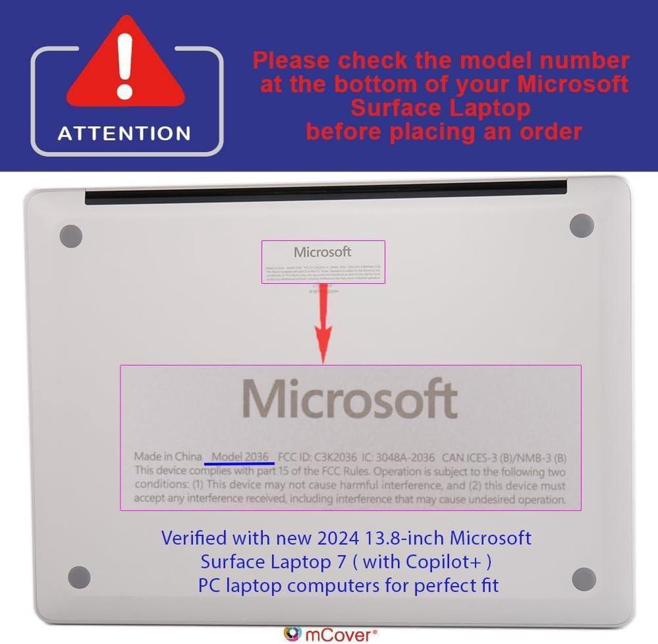 Laptop Case for 13.8 inch Microsoft Surface Laptop 7 2024 Windows PC with ARM CPU and AI-Powered Copilot+, PU Leather Folio Stand Laptop Protective Cover