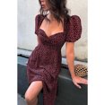 thumbnail image 4 of FcBaudy Robe à Manches Courtes Col Rond Hauteur Genou, Robes d'Été pour Femmes, Robes Décontractées d'Été pour Femmes Manches Courtes Col en V Robes Florales Robe Slim pour Femmes, 4 of 7