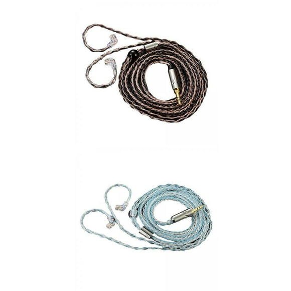 2 cables para auriculares Cable de 8 cables oído Enchufe de 3,5 mm para KZ Hugo cable de auriculares