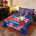 thumbnail image 4 of Manfei USA 250th Anniversary Print King Bedding, Firework Celebration King Bed in a Bag, Blue Red, Navy Reversible 7-Piece, 4 of 6