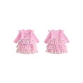 thumbnail image 2 of Cjfdfy Toddler Baby Girl Birthday Dress Outfit Bday Girl Embroidery Ruffle Long Sleeve Tiered Tutu Dot Dress Little Girls Cake Smash Dress Fall Winter Outfit 1-5 Years, 2 of 9