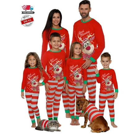 

ZIYIXIN Family Christmas Pjs Matching Sets for Adults and Kids Jammies Xmas Homewear Sleepwear Set