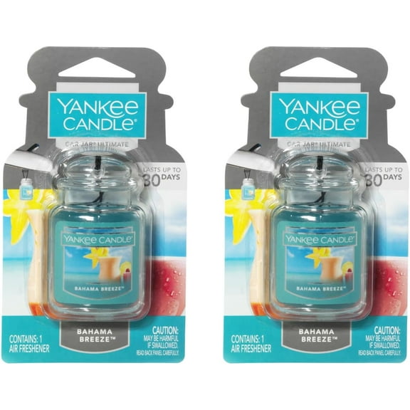 Yankee Candle Car Jar Ultimate, Bahama Breeze, 0.96 oz 2 Pack