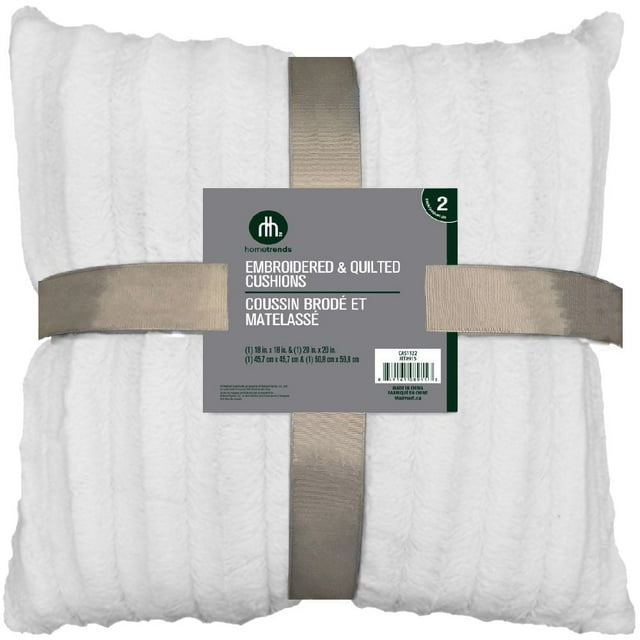 Lot de 2 coussins déco en fausse fourrure Hometrends – Blanc élégant
