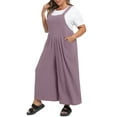 thumbnail image 5 of Cueply Womens Plus Size Overalls Jumpsuits Causal Sleeveless Adjustable Straps Wide Leg Long Pants with Pockets, 5 of 9