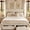 Beige, variant on Upholstered Storage Bed Frame with 2 Footboard Drawers, Vertical Channel Headboard, No Box Spring Needed