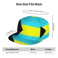 thumbnail image 4 of Men Women Retro Bahamas Flag Flat Bill Hip Hop Visor Snapback Hat Adjustable Baseball Cap, 4 of 8
