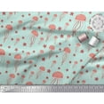 thumbnail image 2 of Soimoi Green polyester Crepe Fabric Jelly & Starfish Ocean Printed Craft Fabric by the Yard 52 Inch Wide, 2 of 3